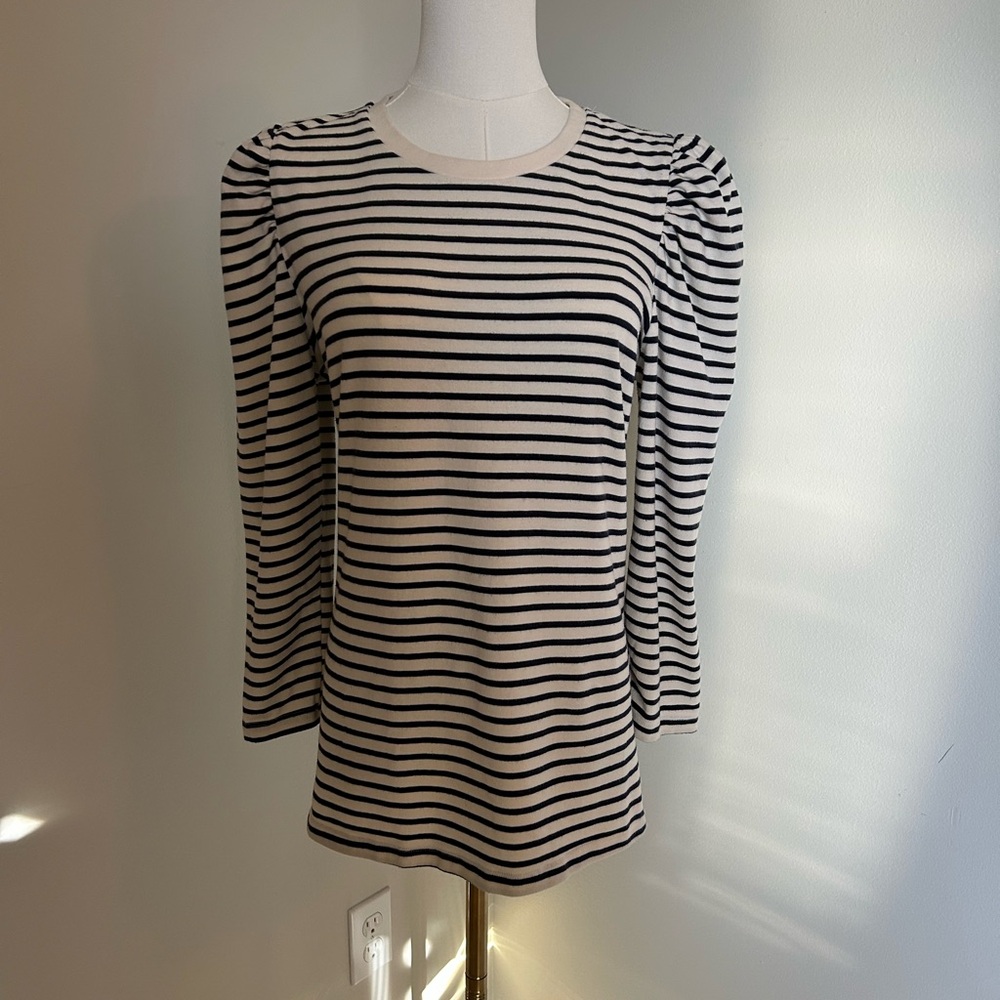 Pomander Place by Tuckernuck Navy Striped, Off-White Fitted Tee